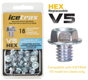 ICETRAX HEX Replacement Spikes for V5 Ice Cleats