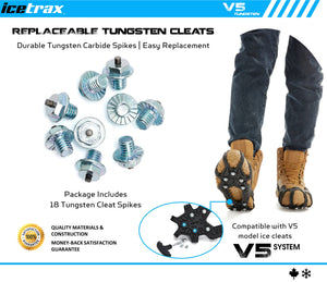 ICETRAX Tungsten Replacement Spikes for V5 Ice Cleats