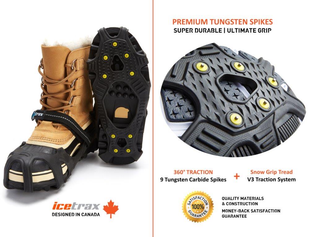 ICETRAX V3 Tungsten Ice Cleats with Straps Combo Pack - ICETRAX USA